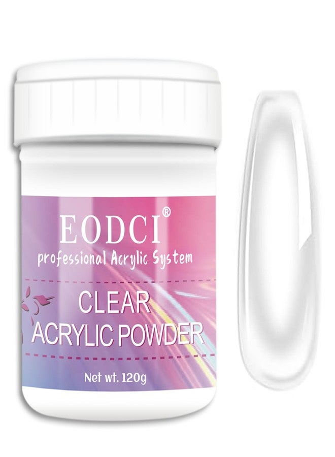 Eodci Clear Acrylic Nail Powder Professional 120g Acrylic Nail Powder Polymer for 3D French Nail Manicure Extension Nail Carving Large Capacity - Image 1